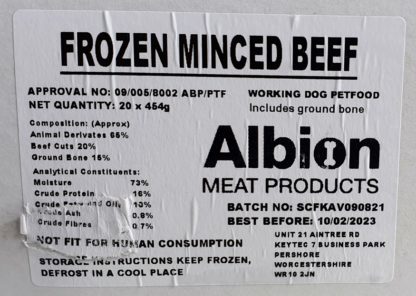 Albion Value Beef Label