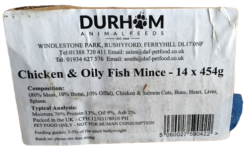DAF Chicken and Oily Fish Mince Box of 14 Label