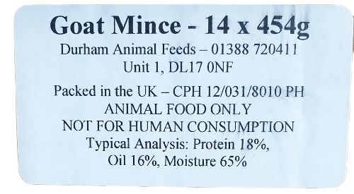 DAF Goat Mince Box of 14 Label
