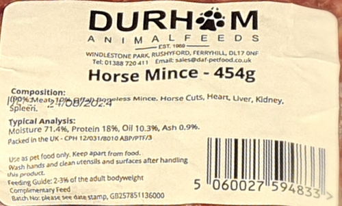 DAF Horse Mince Label