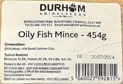 DAF Oily Fish Mince Label