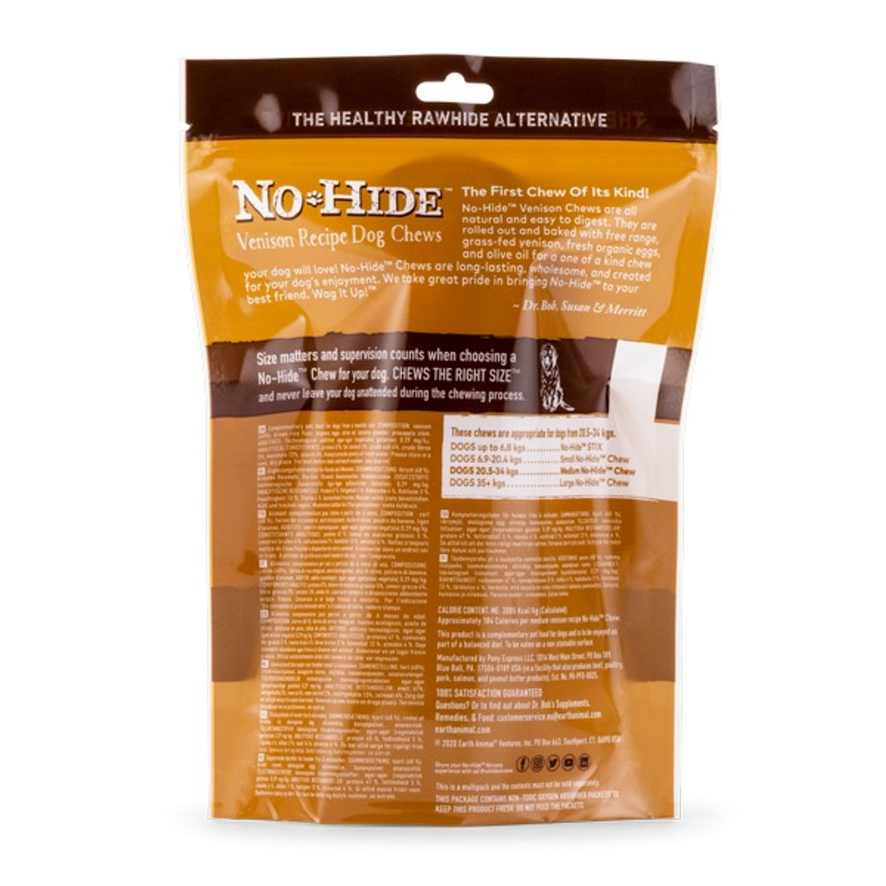 No Hide Venison Medium Chews Back