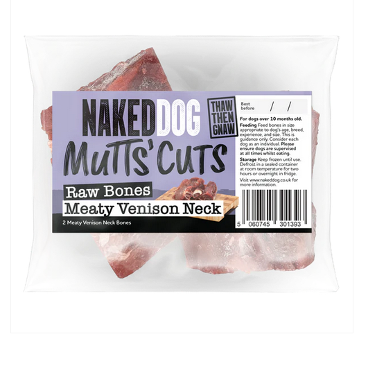Naked Dog Mutts' Cuts Extra Meaty Venison Neck Bones (2 per pack)