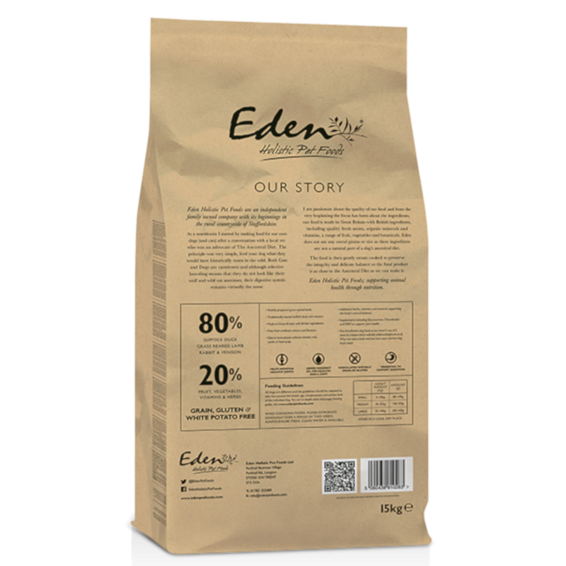 Eden Working Dog Food Country Cuisine 15kg Medium Kibble Back